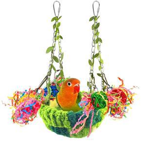 KATUMO 둥지 번식 침대 새를 크기 침대 위한 앵무새 콘큐어 포옹 러브버드 둥지 그네 작은