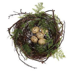 YARNOW 인공 작은 둥지 장식 가정용 알을 라탄 둥지 부활절 가짜 가진 5개의