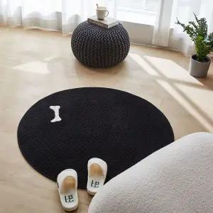 엠보싱 극세사 포인트 디자인 사계절 원형 러그인테리어 심플 가정용 다용도 거실 카페 소품