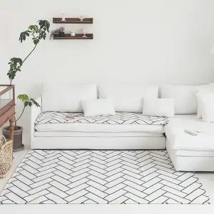 헤링본 시어서커 사계절 러그 쇼파 패드 소파