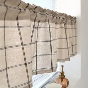 [하프클럽/셀러허브]작은창커튼 체크무늬 바란스커튼 미니커튼 1P