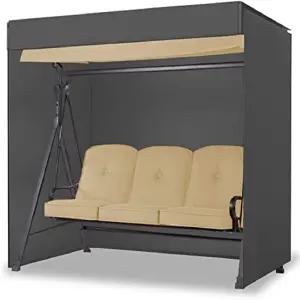 BFYCHYC 3인승 야외 파티오 스윙 커버 프레임 의자 해먹 글라이더 내구성이 뛰어난 420D 방수 방진 자외선