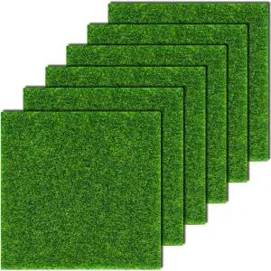 인형의 집 장식 DIY 장식을 위한 키저 6팩 요정 정원 잔디 6x6인치 미니어처 인공 공예