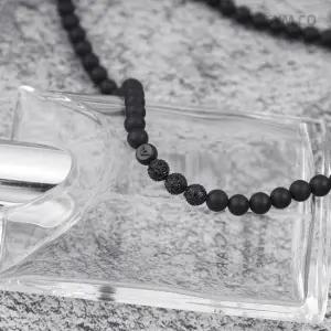 알마니 EGS3029 독수리 엠블럼 블랙 볼체인 유니크 데일리 남자 스틸 목걸이 d