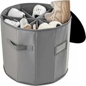 부유함 칸막이가 있는 신발 보관 정리함 원형 컨테이너 박스 회색