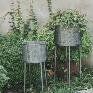 양철통 화분 양철 빈티지 바스켓 양철화분 정원 꾸미기