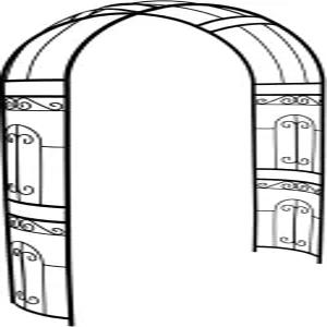 SCENDOR 메탈 퍼골라아버 95.3인치 높이 x 45인치 W 가든 웨딩 아치 커브드 내구성 있는 언 트렐리스