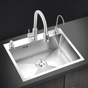 사각 싱크볼 가정용 인테리어 교체 싱크대 스테인레스 45x40cm 3구 수전