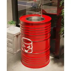 드럼통 세면대 레트로 세면기 깡통 술집 욕실 스탠드 카페