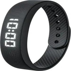 칼로리 카운터 만보계 진동 알람 남성용 USB 충전식 실리콘 손목밴드가 포함된 고사사 경량 LED 디지털