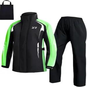 린조이 스타일리시한 레인 수트 남성용 경량 방수 포장 가능한 재킷 기어 후드 윈드브레이커 포함