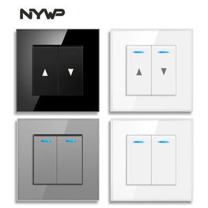 NYWP 전기 커튼 커튼 스위치 리프팅 장비 크리스탈 투명 유리 패널 블랙 화이트 그레이 리셋