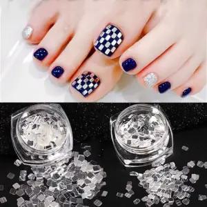 네일아트 칩글리터 반투명화이트 실버미러 각2종 네일글리터 네일아트재료