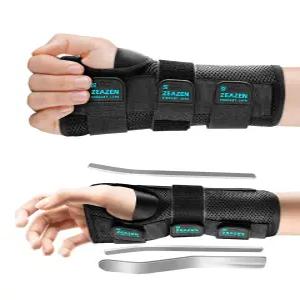 ZEAZEN 손목 터널 보호대 힘줄염 관절염 및 를 위한 부목이 있는 조절 가능한 야간 지지대 한 가지