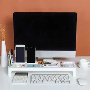 [셀러에이드]멀티 모니터 받침대 정리 선반 앞수납 정리대 받침대