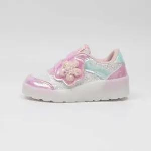 국산 플라워반짝이 LED발광 여아 키즈운동화