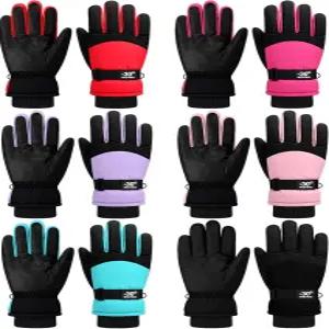 벤카일러 6켤레 남성 겨울용 스노우 글러브 여성용 따뜻한 방수 스키 장갑 추운 날씨에 맞게 조절 가능