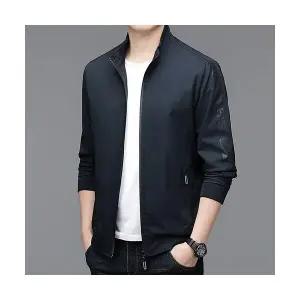 룽나루 남성 후드집업 점퍼 재킷 봄가을 차이나 상의 양면에 지퍼 코트 슬림핏 캐주얼 HO3