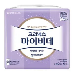 크리넥스 마이비데 센서티브케어 40매x4입