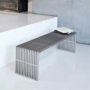 야외 베란다 카페 철제 스테인리스 스툴 긴의자 인테리어 벤치 모던