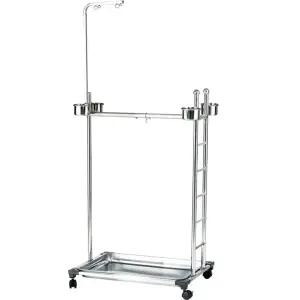 앵무새횃대 스탠드형 훈련용 배변패드 횃대받침 앵무새놀이터 스테인리스