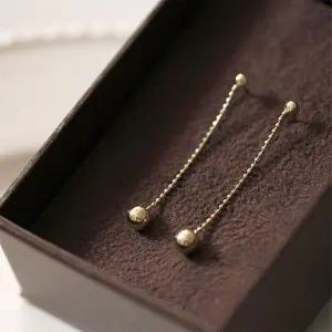 14k gold filled 스파클링라인볼 골드체인 귀걸이