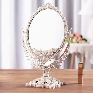 회전거울 타원형 회전 엔틱 화장거울 탁상거울 프로방스 양면거울
