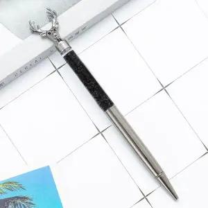 비즈니스 유성볼펜 다크 실버 색상 반짝이 사슴 디자인 고급스러운