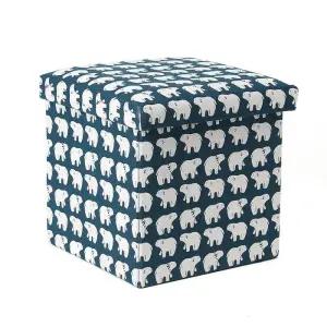 패브릭 사각수납의자 스툴 온하우스 수납의자(북극곰) 화장대의자
