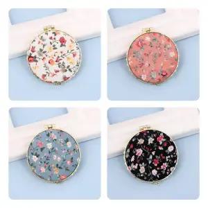 접이식 미니 (별별창고) 손거울 원형거울 여자손거울 꽃거울 꽃 빈티지