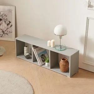 [하프클럽/셀러허브]라벨라F 주리드 가로형 세칸 수납장 책장