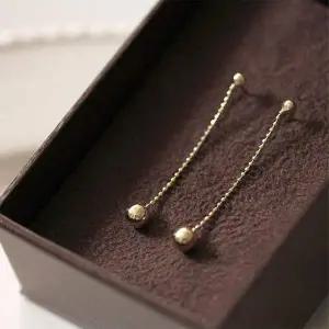 [골드스마일]14k gold filled 스파클링라인볼 골드체인 귀걸이