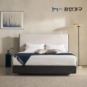 [장인가구]까르뎅차콜 패브릭 LED 호텔 평상형 침대 프레임 LK+유로탑