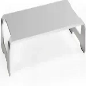 VIVO 실버 알루미늄 16인치 와이드 모니터 라이저 인체공학적 데스크톱 스탠드 모던 테이블탑 정리함