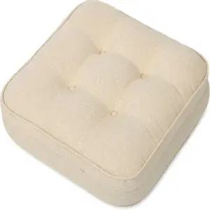 GOFORIT 의자 쿠션 터프트 파쇄 메모리 폼 패드 탈착식 커버가 있는 미끄럼 방지 시트 16인치 x 베이지