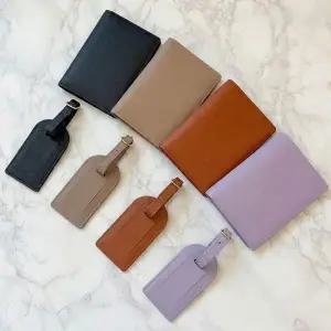 [콩심팥심]레더 여권케이스 캐리어 네임택 여행 지갑 4color 여권수납케이스