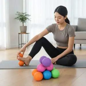 2구 땅콩 마사지볼 듀얼 지압볼 근육 뭉침 풀기 셀프 마사지기 12.3cm