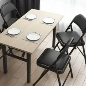 체어 등받이 철제 가죽 접이식 메쉬 의자 인테리어 폴딩