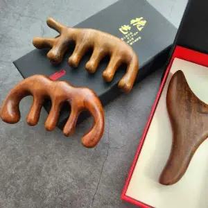 [콩심팥심]괄사마사지기 3종 세트 백단향 두피 바디 지압기