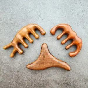 [콩심팥심]괄사마사지기 백단향 두피 바디 마사지 도구