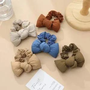 패딩스크런치 패딩곱창머리끈 리본 새틴 여성 곱창 헤어밴드