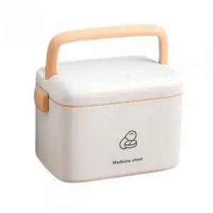 [콩심팥심]구급함 2단 휴대용 구급상자 소형 화이트 보관함 수납함