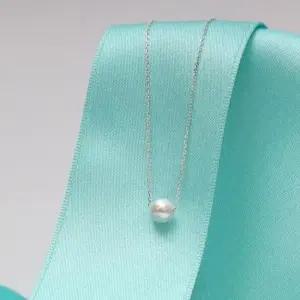 우정목걸이 진주 포인트 데일리 레이어드 실버 92.5 은 목걸이