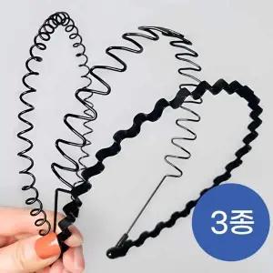 [셀러에이드]남자 여자 머리띠 3종 세트 운동 세안 머리띠 공부 집