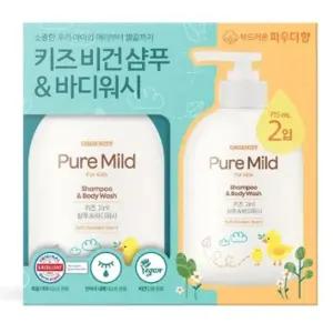 오가니스트 키즈 샴푸앤바디워시 715ml x2개 부드러운 파우더향
