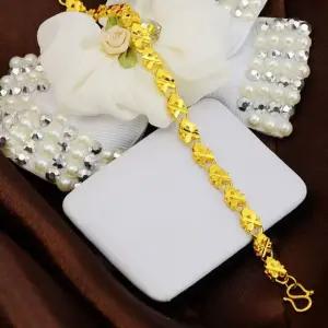 18kgp 네잎 클로버 골드 팔찌 OC