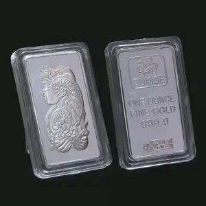 스위스 실버바 모형 금전운 외화 컬렉션 가짜실 소품 인테리어 장식품 은색바 촬영 용품