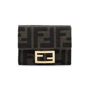 마이크로 트리폴드 패브릭 지갑 브라운 8M0395-A98P-F0A6E