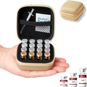 냉장고 보관용 마젠트릭스 펩타이드 바이알 케이스 - 인슐린 GLP-1 핸드 스트랩이 있는 하드 쉘 여행용