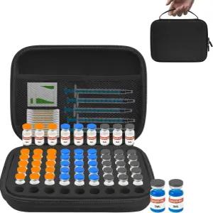 3ML 펩타이드 케이스 - 메시 포켓이 있는 63슬롯 정리함 병에 맞는 사이즈 냉장고용 보관 봉투 전용